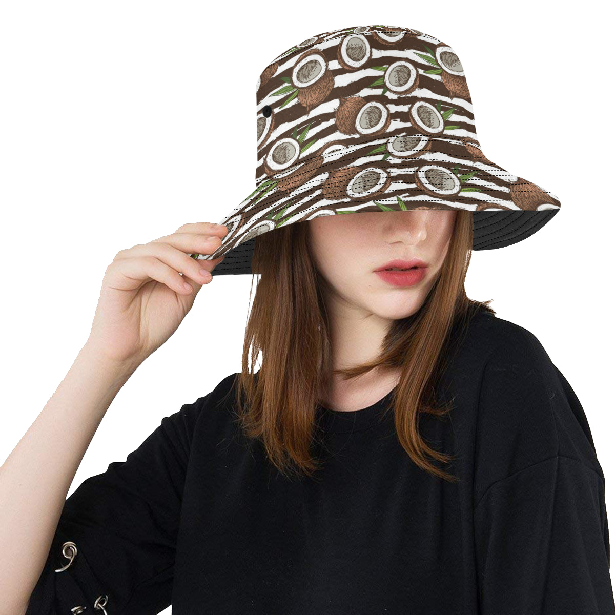 Coconut Pattern Print Design CN04 Unisex Bucket Hat