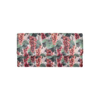 Grape Pattern Print Design GP01 Women's Trifold Wallet