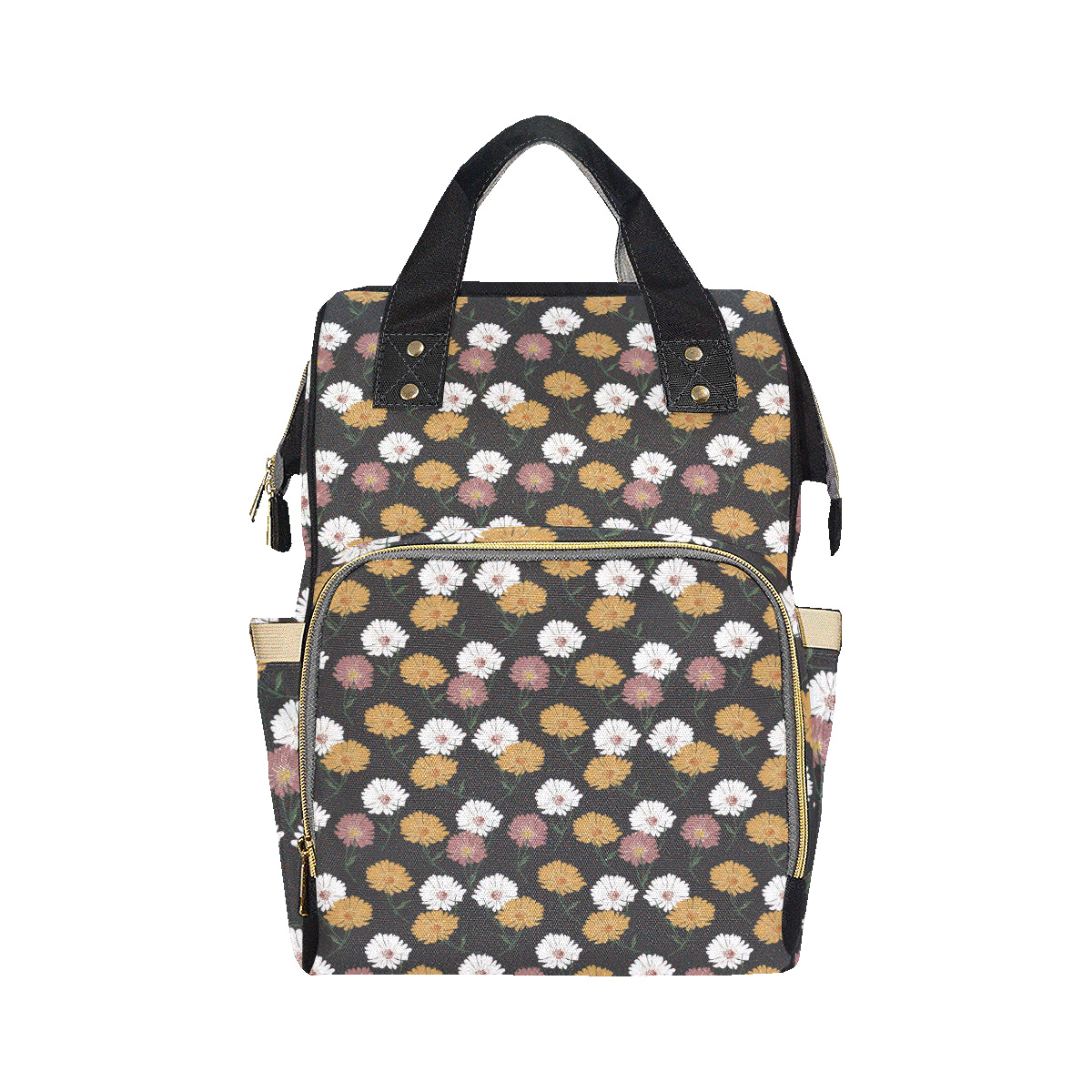 Daisy Pattern Print Design DS04 Diaper Bag Backpack
