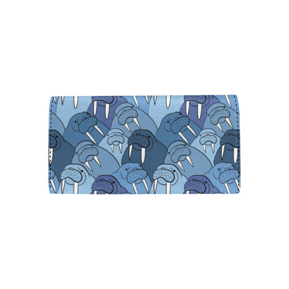 Walrus Pattern Print Design 01 Women's Trifold Wallet