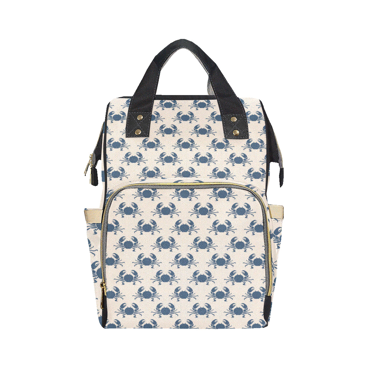 Crab Pattern Print Design 02 Diaper Bag Backpack