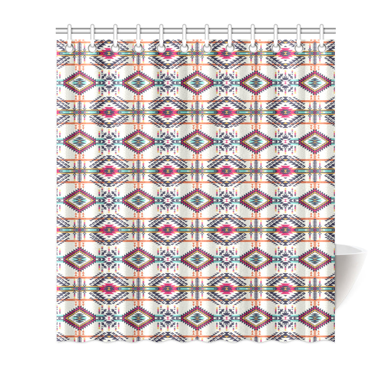 Indian Navajo Art Themed Design Print Shower Curtain