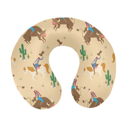Rodeo Pattern Print Design A02 U-Shaped Travel Neck Pillow
