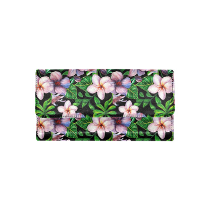 Plumeria Pattern Print Design PM01 Women's Trifold Wallet
