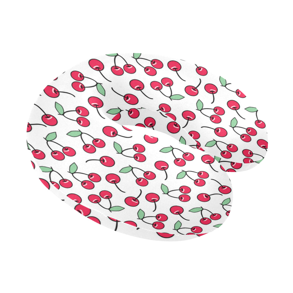 Cherry Pattern Print Design 03 U-Shaped Travel Neck Pillow
