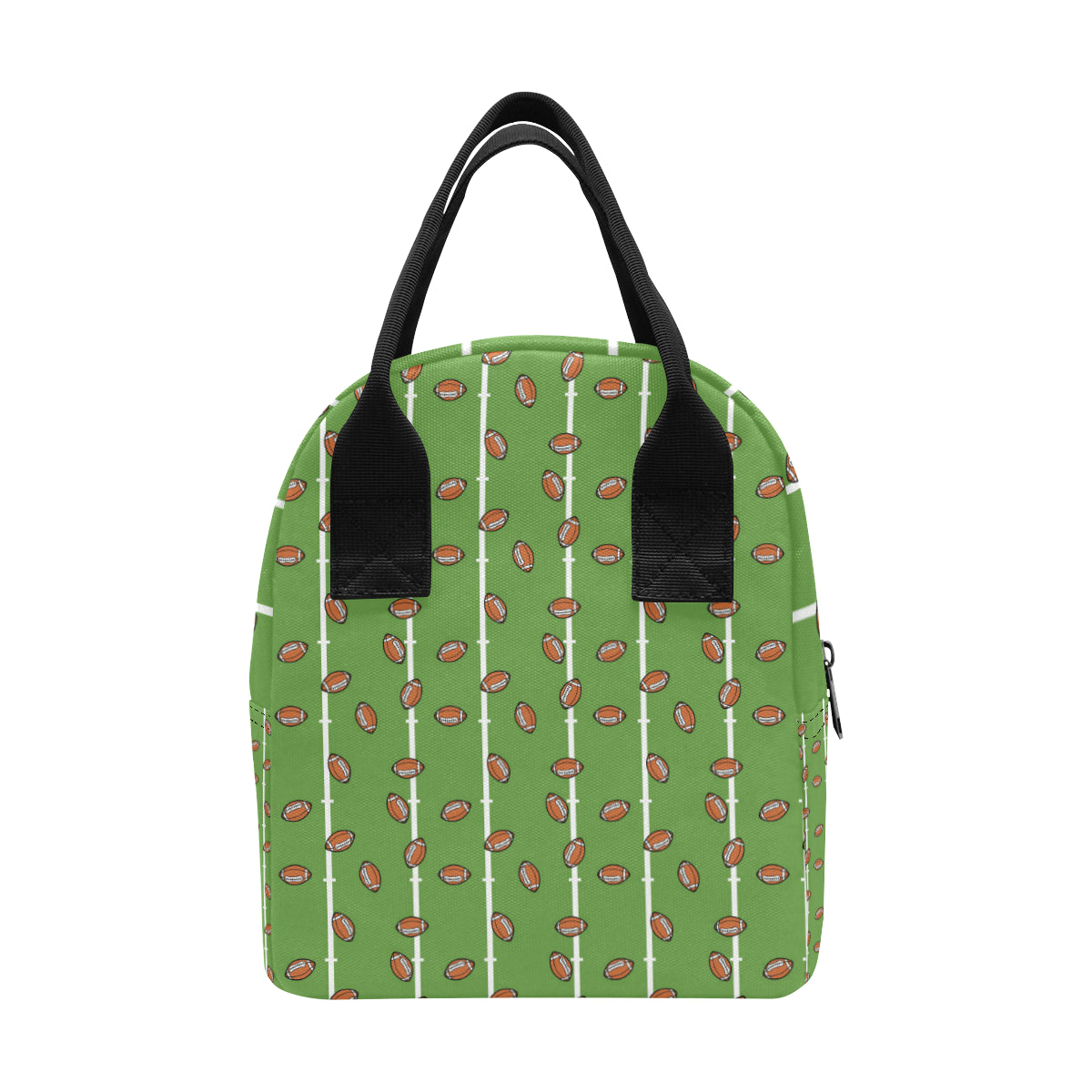 American Football on Field Themed Print Insulated Lunch Bag