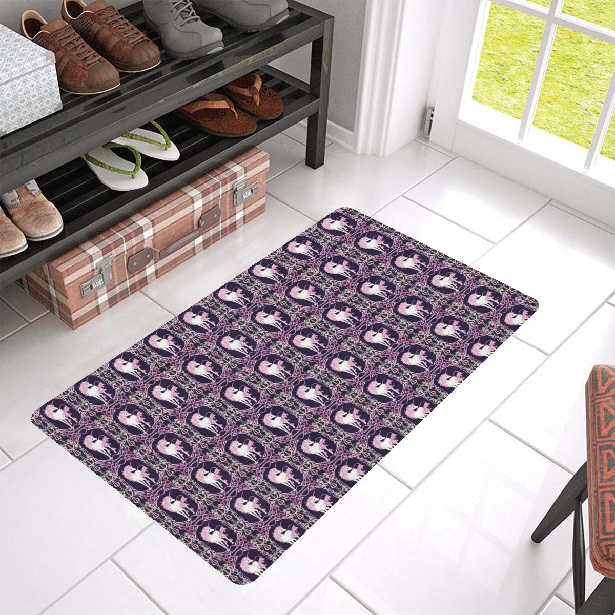 Unicorn Fantastic Flower Rubber Doormat
