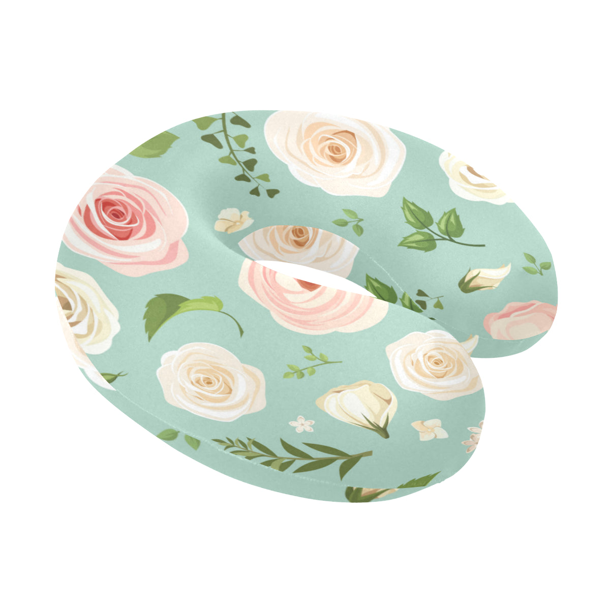 Lisianthus Pattern Print Design 01 U-Shaped Travel Neck Pillow