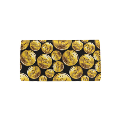 Bitcoin Pattern Print Design DO05 Women's Trifold Wallet