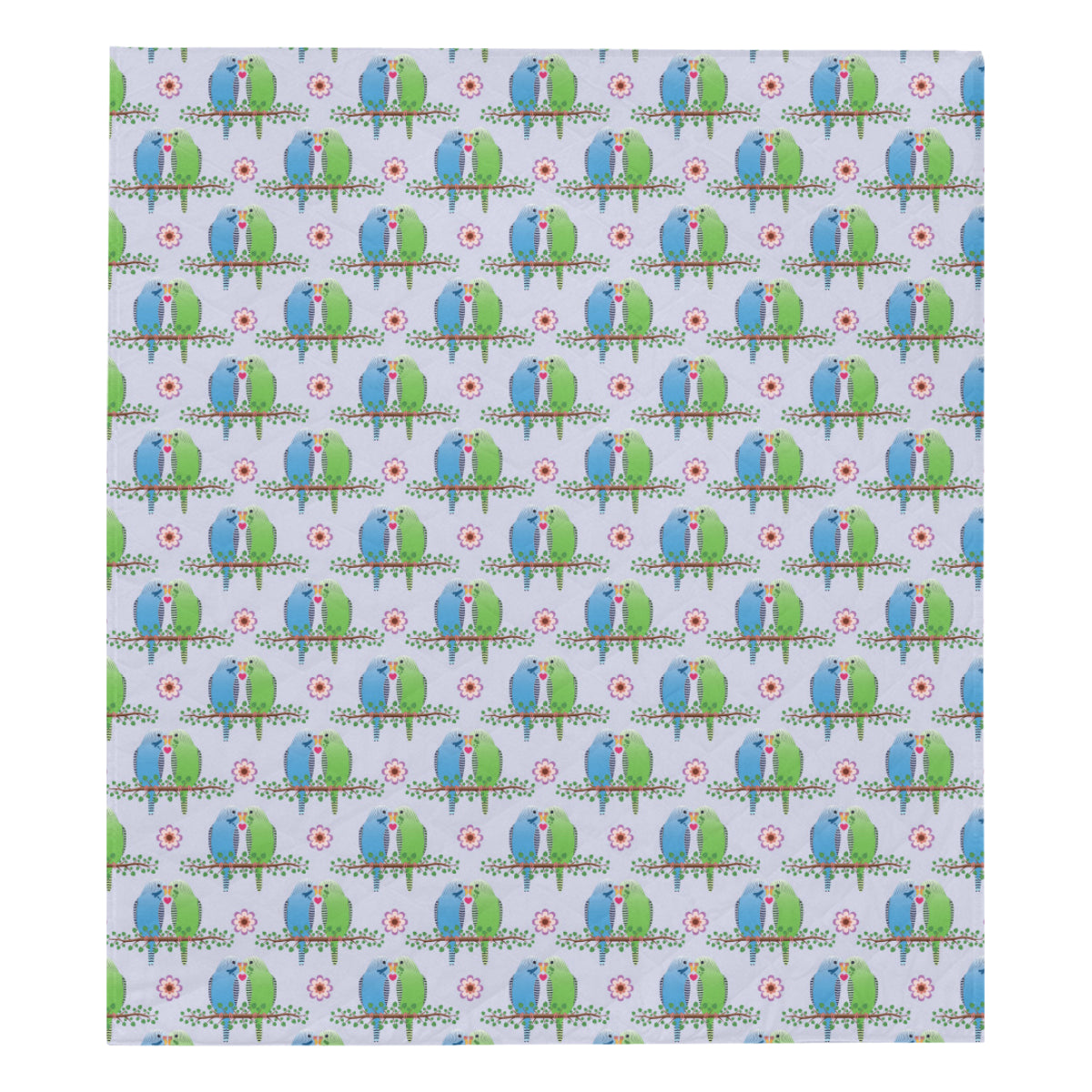 Budgerigar Pattern Print Design 05 Premium Quilt