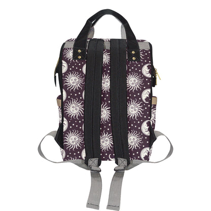 Sun Moon Face Diaper Bag Backpack