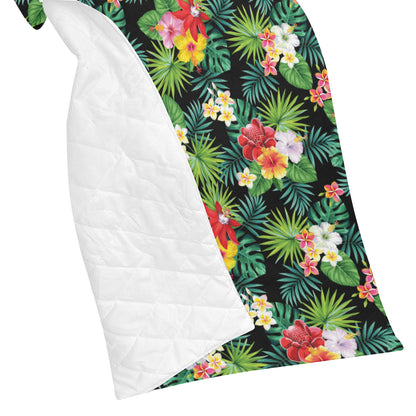 Hibiscus Hawaiian flower tropical Premium Quilt