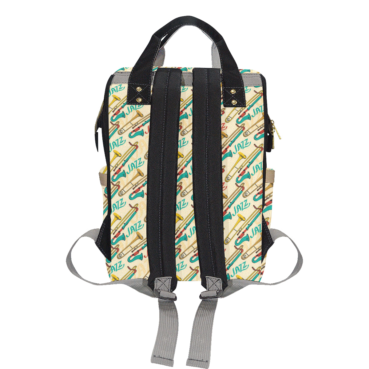 Trombone Pattern Print Design 03 Diaper Bag Backpack