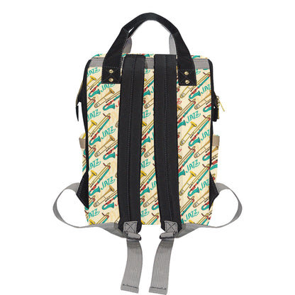 Trombone Pattern Print Design 03 Diaper Bag Backpack