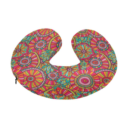 Boho Pattern Print Design 01 U-Shaped Travel Neck Pillow