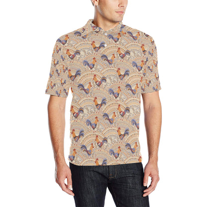 Chicken Boho Style Pattern Men Polo Shirt