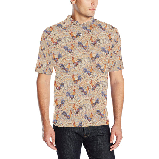 Chicken Boho Style Pattern Men Polo Shirt
