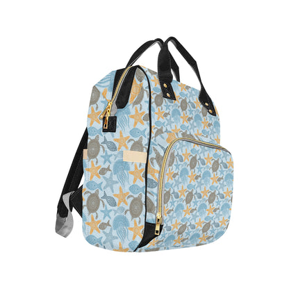 Polynesian Jellyfish Turtle Print Diaper Bag Backpack
