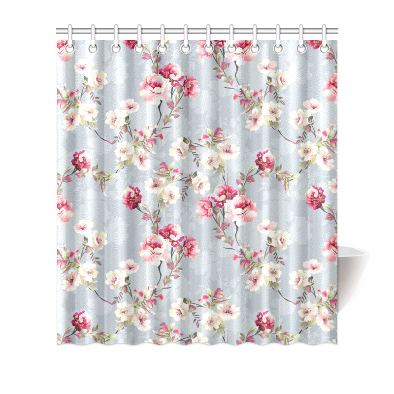 Summer Floral Pattern Print Design SF02 Shower Curtain