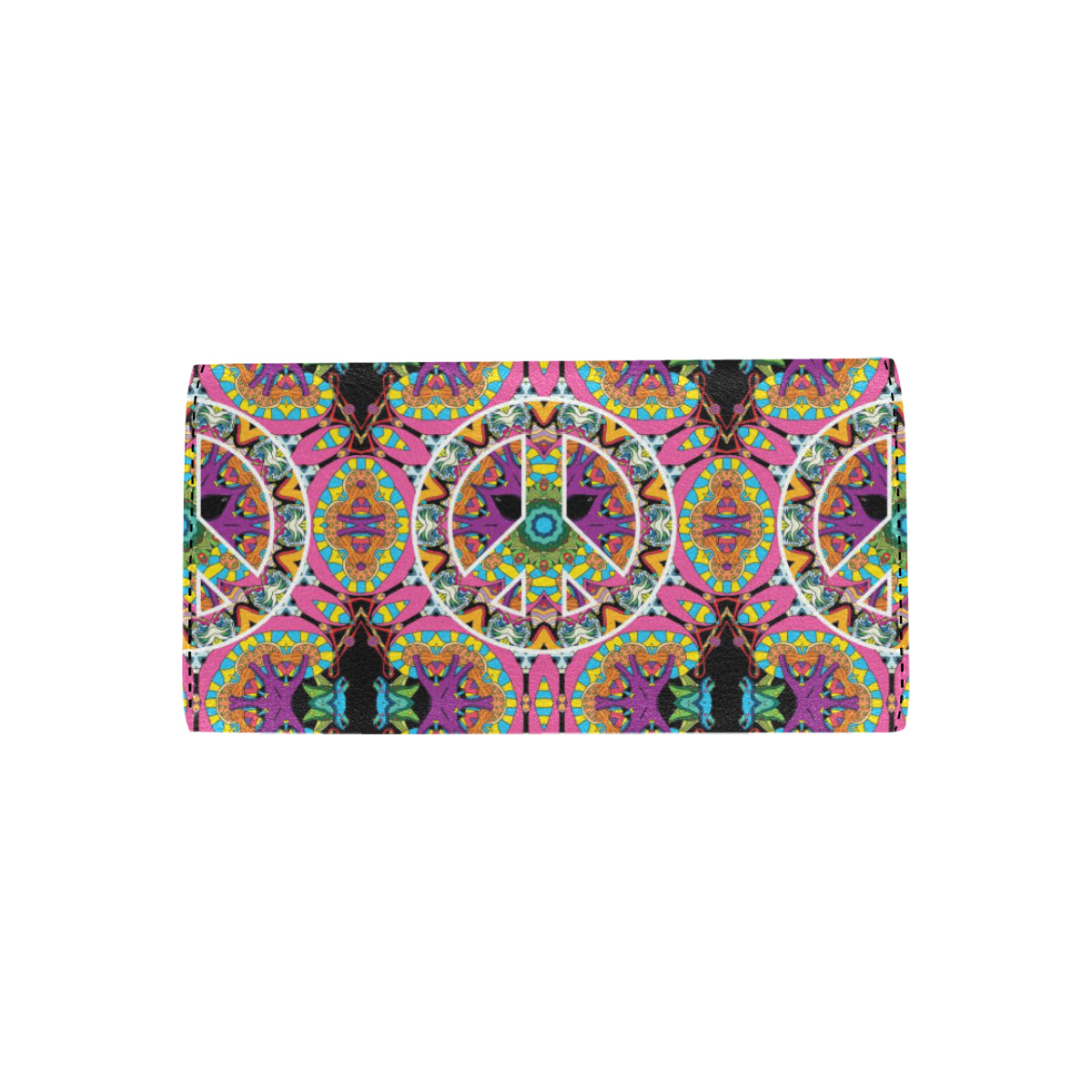 Peace Sign Pattern Print Design A03 Women's Trifold Wallet