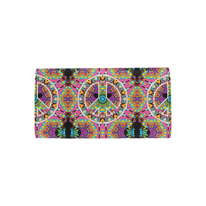 Peace Sign Pattern Print Design A03 Women's Trifold Wallet