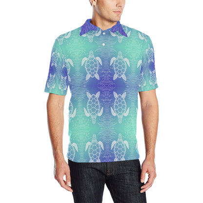 Sea Turtle Draw Men Polo Shirt