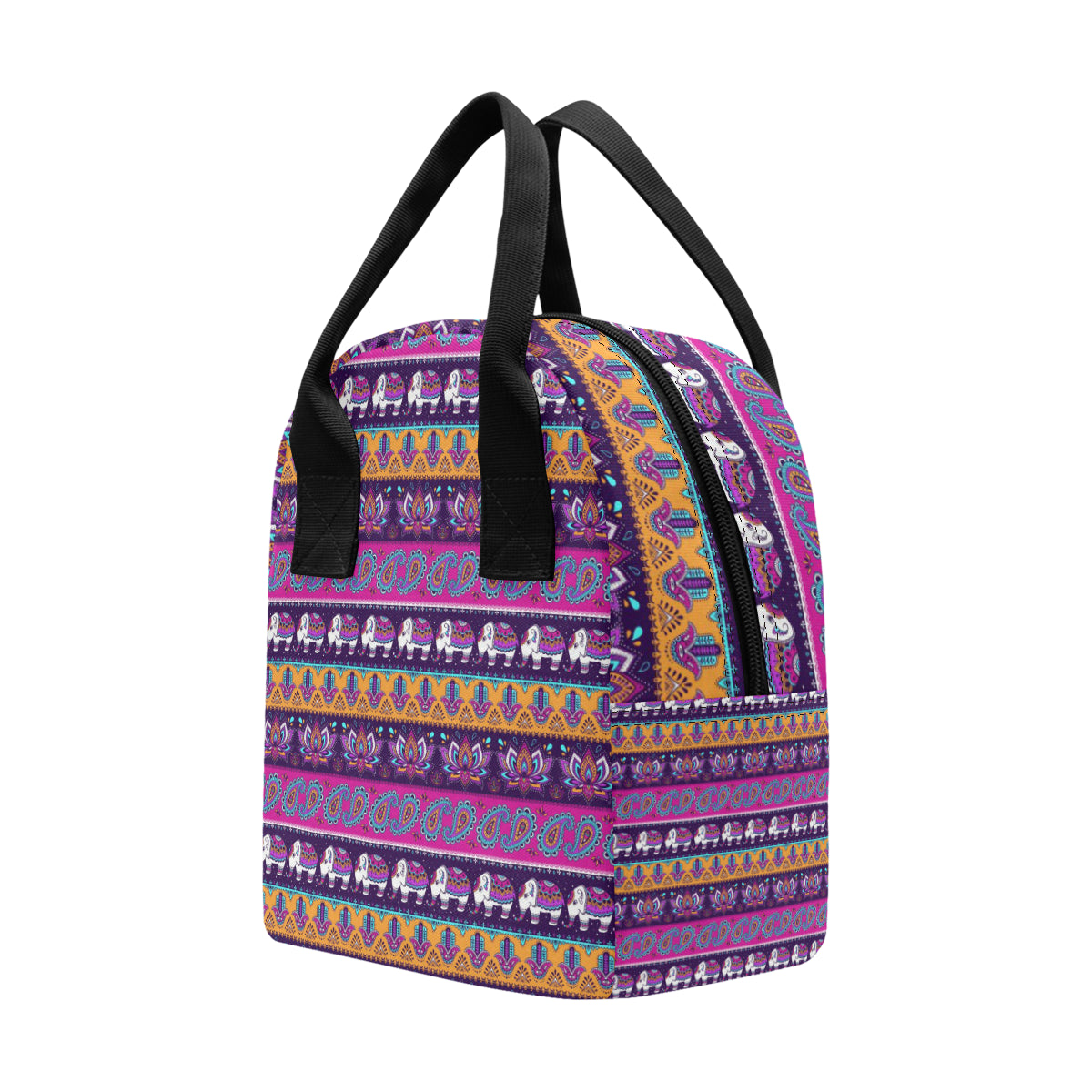 Boho Indian Style Pattern Insulated Lunch Bag