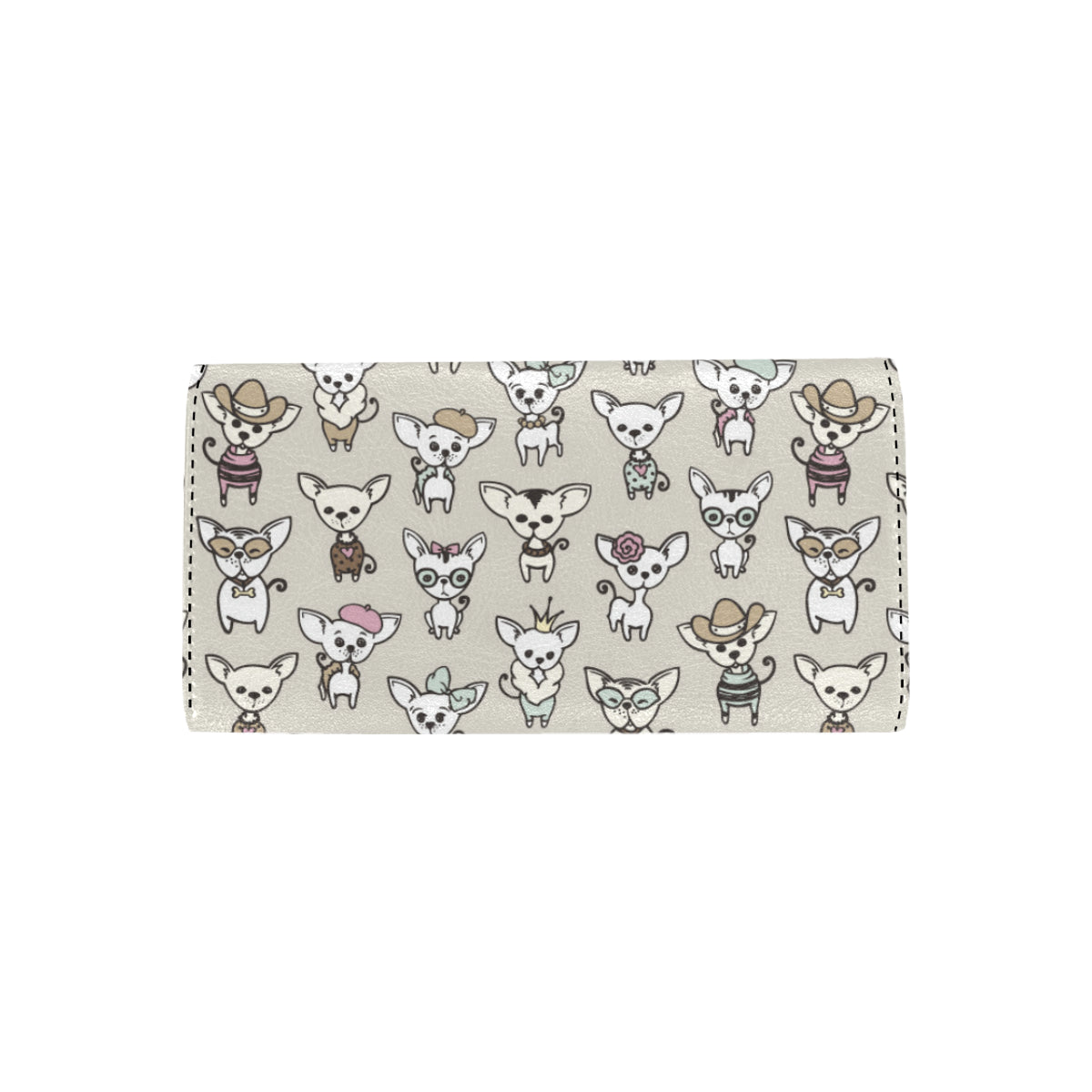 Chihuahua Pattern Print Design 02 Women's Trifold Wallet