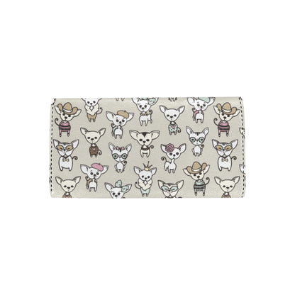 Chihuahua Pattern Print Design 02 Women's Trifold Wallet