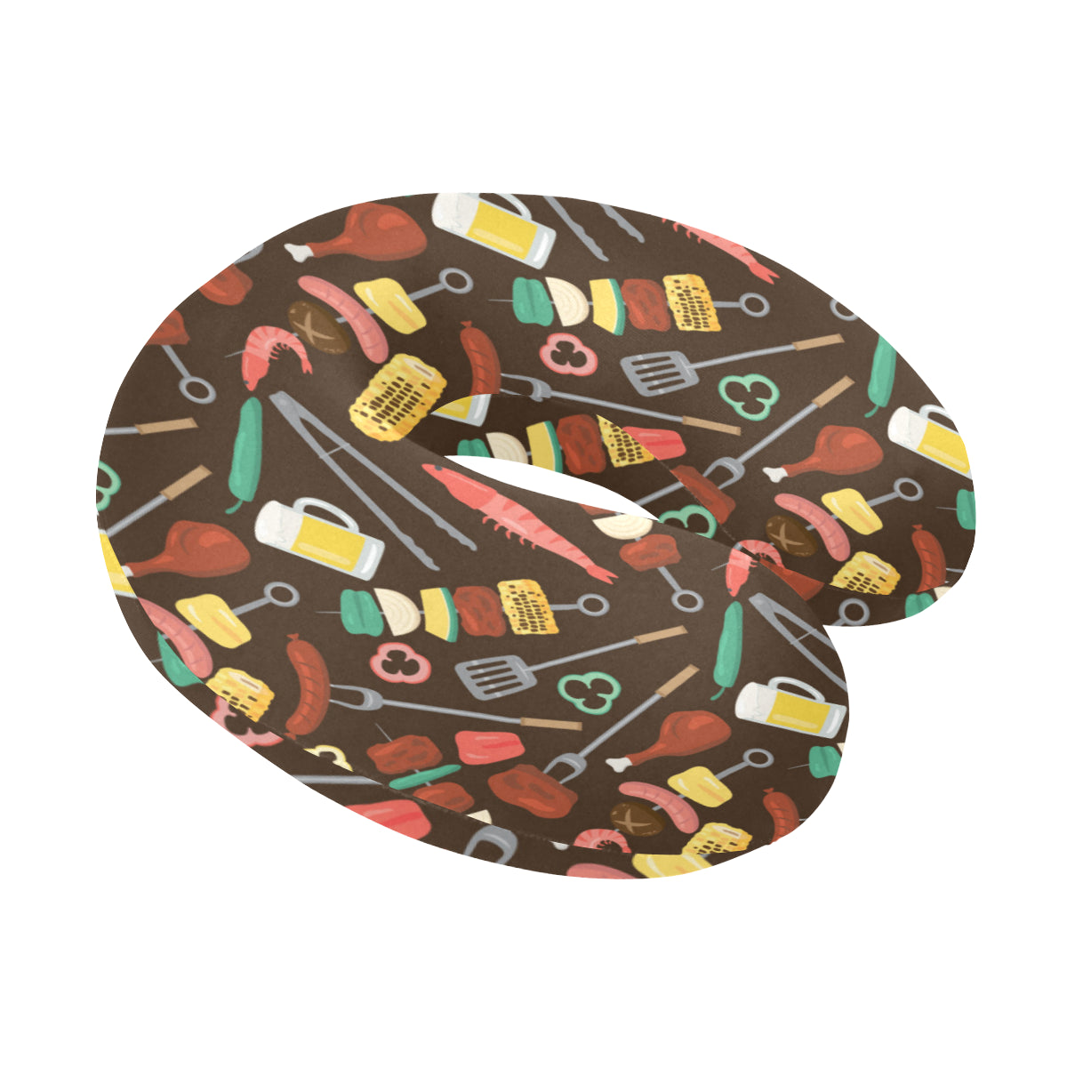 Barbecue Pattern Print Design 05 U-Shaped Travel Neck Pillow