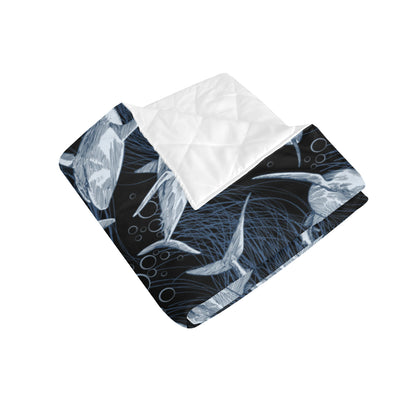 Shark Print Pattern Premium Quilt
