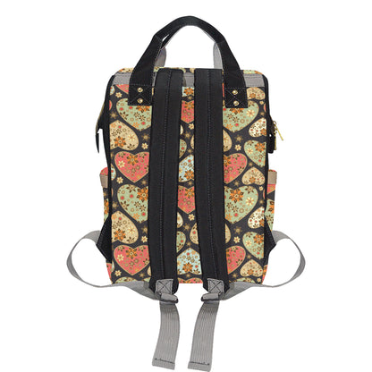 Heart Boho Pattern Print Design HE04 Diaper Bag Backpack