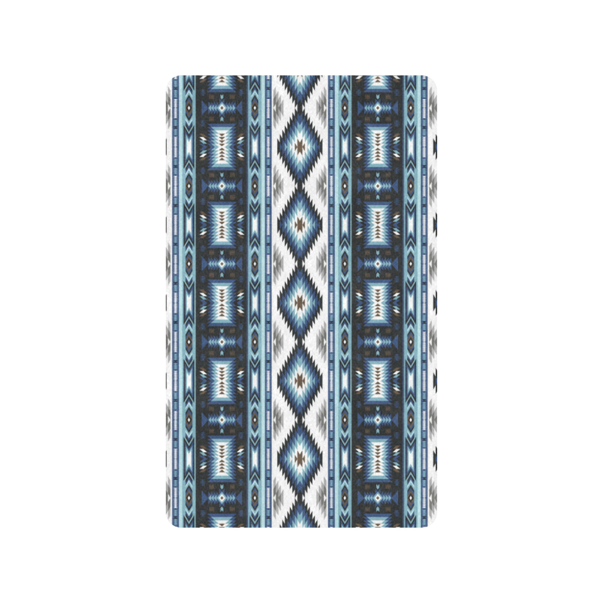 Navajo Dark Blue Print Pattern Rubber Doormat