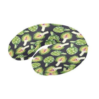 Artichoke Pattern Print Design 01 U-Shaped Travel Neck Pillow