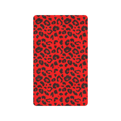 Leopard Red Skin Print Rubber Doormat