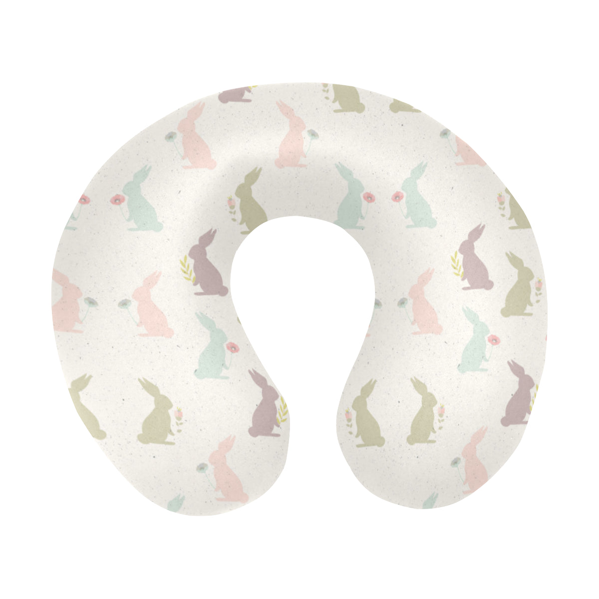 Bunny Pattern Print Design 05 U-Shaped Travel Neck Pillow