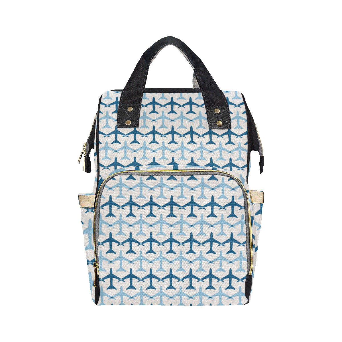 Airplane Pattern Print Design 04 Diaper Bag Backpack