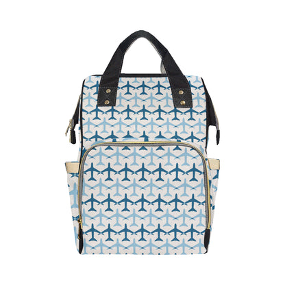 Airplane Pattern Print Design 04 Diaper Bag Backpack