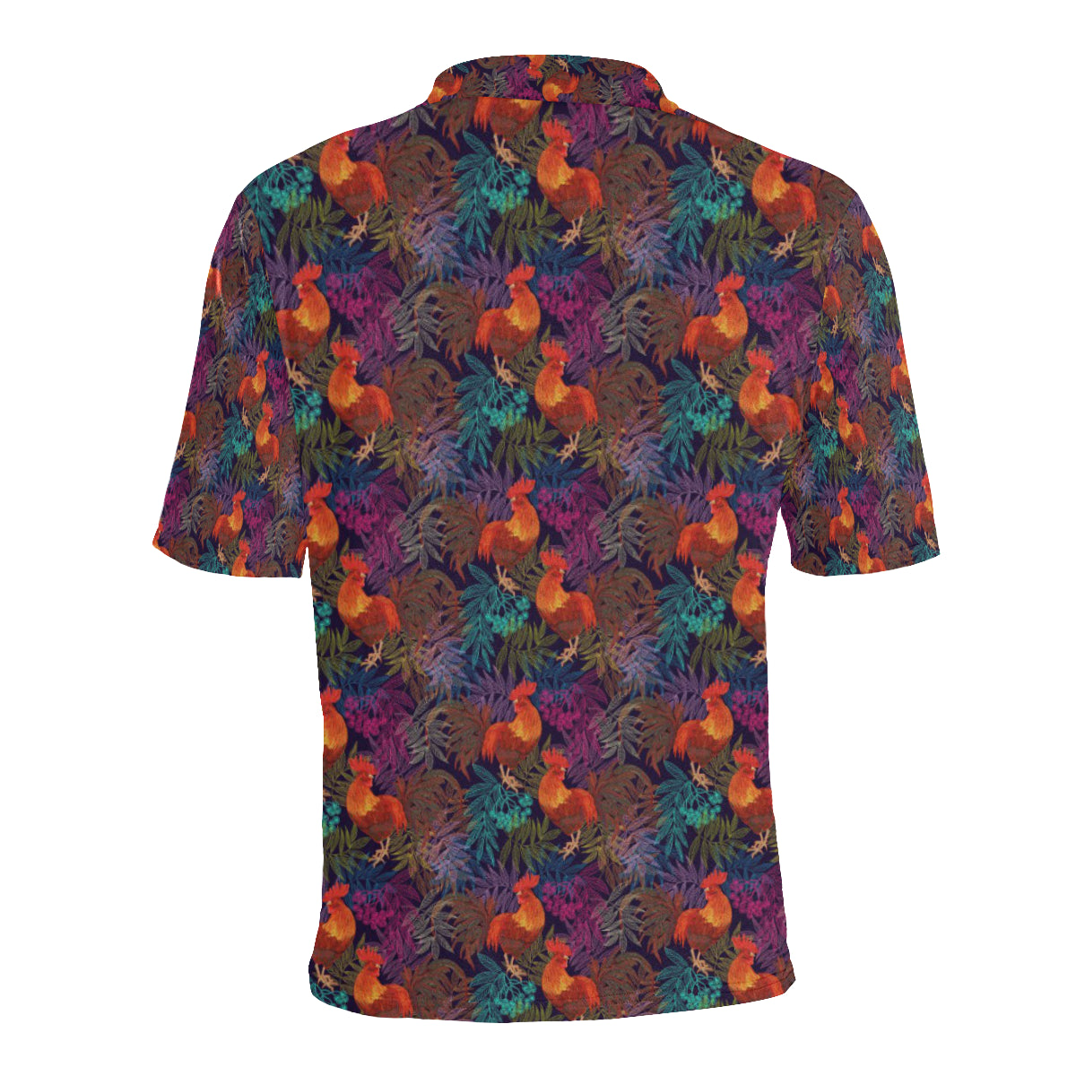 Rooster Print Style Men Polo Shirt