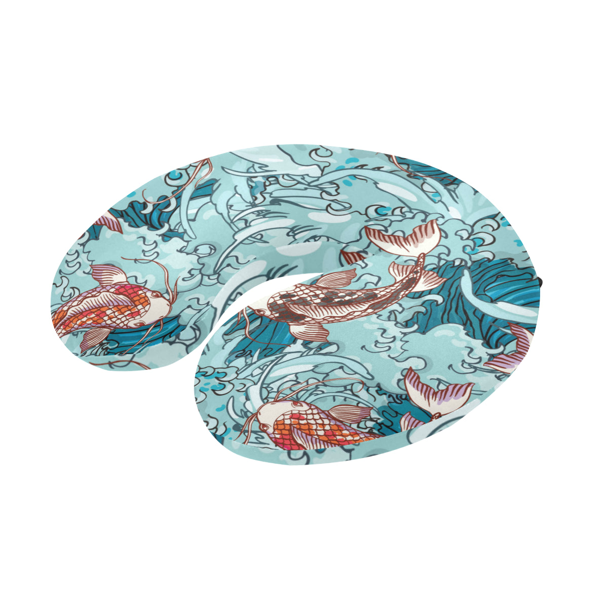 KOI Fish Pattern Print Design 05 U-Shaped Travel Neck Pillow