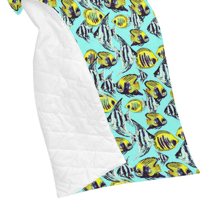 Angelfish Pattern Print Design 02 Premium Quilt