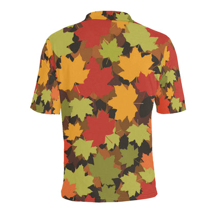Maple Leaf Pattern Print Design 05 Men Polo Shirt
