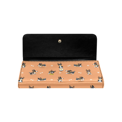 Basenji Pattern Print Design 01 Women's Trifold Wallet