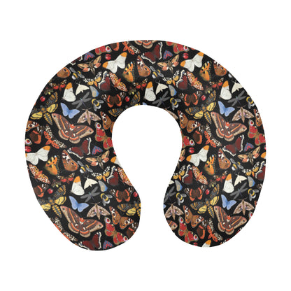 Butterfly Pattern Print Design 08 U-Shaped Travel Neck Pillow