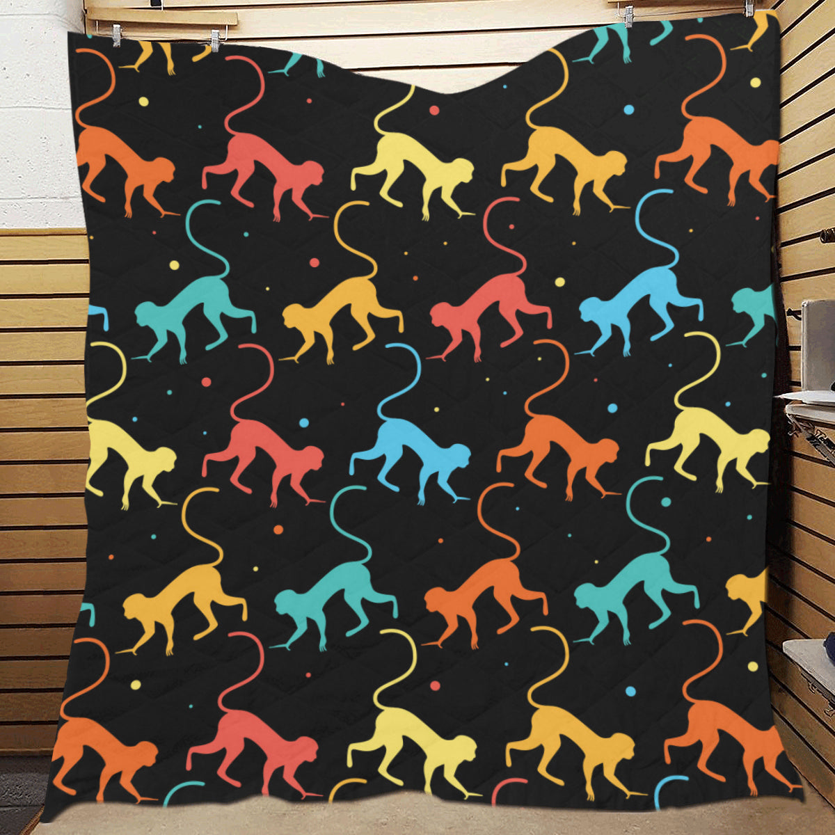 Monkey Pattern Print Design 01 Premium Quilt