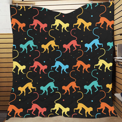 Monkey Pattern Print Design 01 Premium Quilt