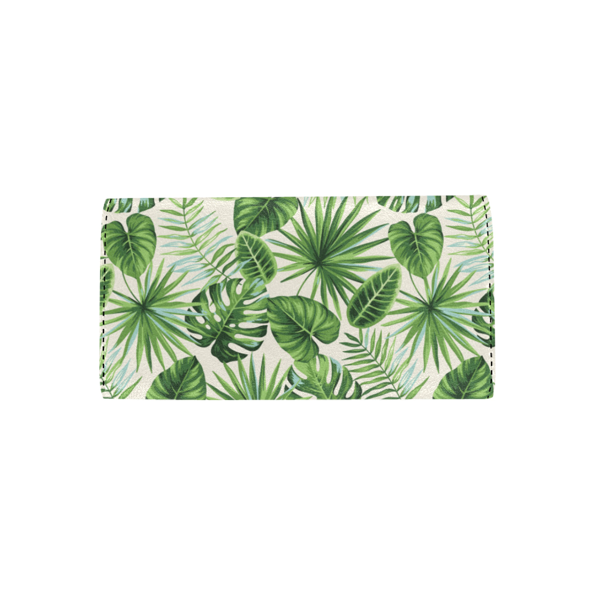 Palm Leaf Pattern Print Design A01 Women's Trifold Wallet