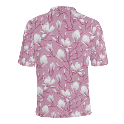 Magnolia Pattern Print Design MAG05 Men Polo Shirt
