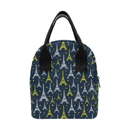 Eiffel Tower Star Print Insulated Lunch Bag