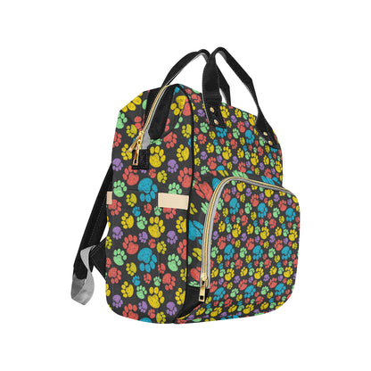 Paw Colorful Print Diaper Bag Backpack